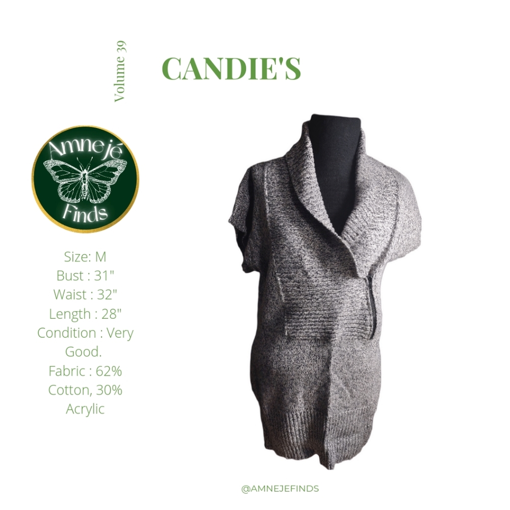CANDIE'S Black & White V-Neck Sweater
